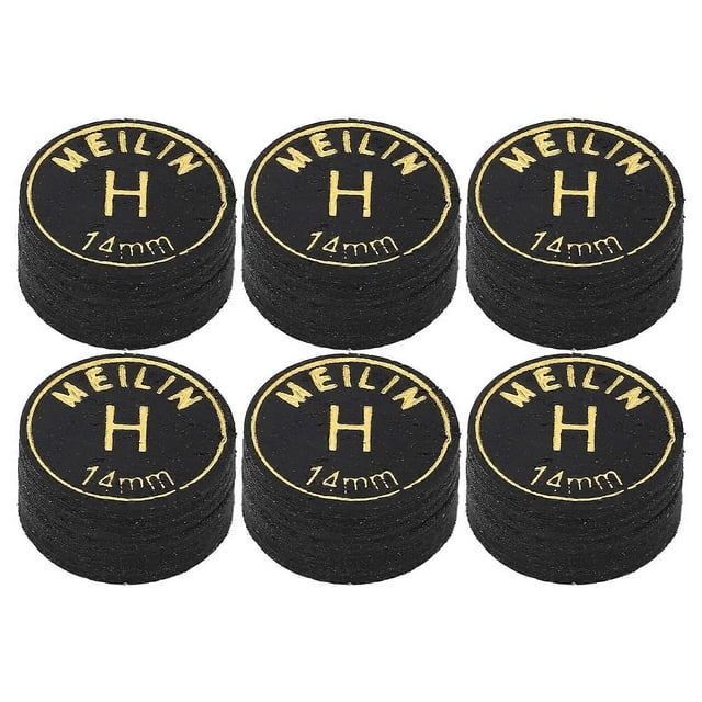 6pcs Professional Multi-Layer Pool Cue Tips Replacement for Billiard and Snooker Cues 14mm H