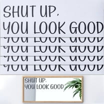 12 Sheets Mirror Affirmation Decal 9.2x3.4in Shut Up You Look Good Inspirational Vinyl Wall Window Self-Adhesive Stickers Positivity Quotes Peel and Stick for Car Glass Bathroom Home Bedroom Black