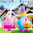 thumbnail image 3 of DeeKom [New] 5FT Inflatables Birthday Gnomes Cake Outdoor Decorations,Build-in LED Lights, for Happy Birthday Party Outdoor,Indoor,Garden Yard Lawn Decor, 3 of 8