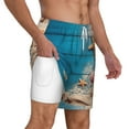 thumbnail image 2 of Kdxio Shells And Starfish Print Men'S Swim Trunks With Compression Liner 7 Inch Inseam Quick Dry Swim Shorts, 2 of 7