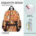 thumbnail image 5 of Hedgehog and Pinecone Orange Pattern Cute School Backpack Bag for School with Padded Back and Adjustable Shoulder Straps 15.25"x11.5"x5.25", 5 of 5