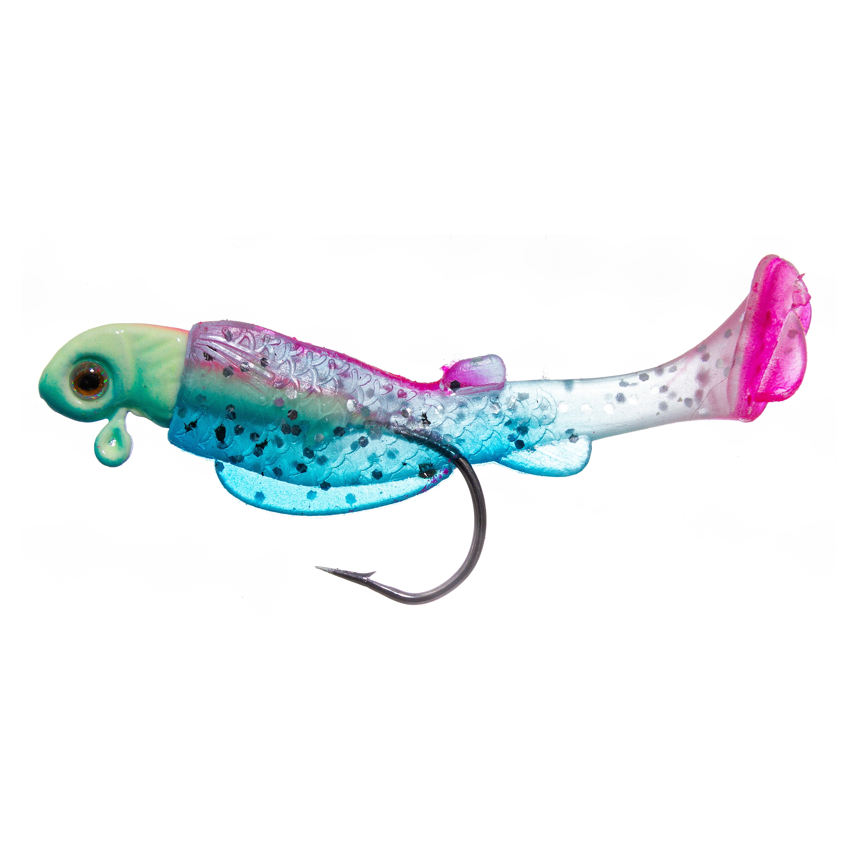 (2 pack) Ozark Trail 1/8 oz Rigged Panfish Minnow Fishing Lures, Blue & Pink, 2-Pack