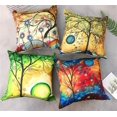 thumbnail image 2 of Conjunto de 4 fundas de almohada de lino de algodón con patrón colorido 18 por 18 pulgadas Afortunado Sencillez, 2 of 5