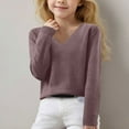 thumbnail image 1 of MKOSPLRT V Neck Sweaters for kid Long Sleeve Lounge Knit Pullover Basic Solid Color Sweaters Soft Spring Sweaters Comzy Sweaters, 1 of 6