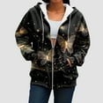 thumbnail image 6 of COMVALUE Womens Zip Up Hoodies Boho Floral Long Sleeve Sweatshirts Casual Graphic Y2K Hoodie Fall Hooded Jacket with Pockets (Yellow, 3XL), 6 of 7