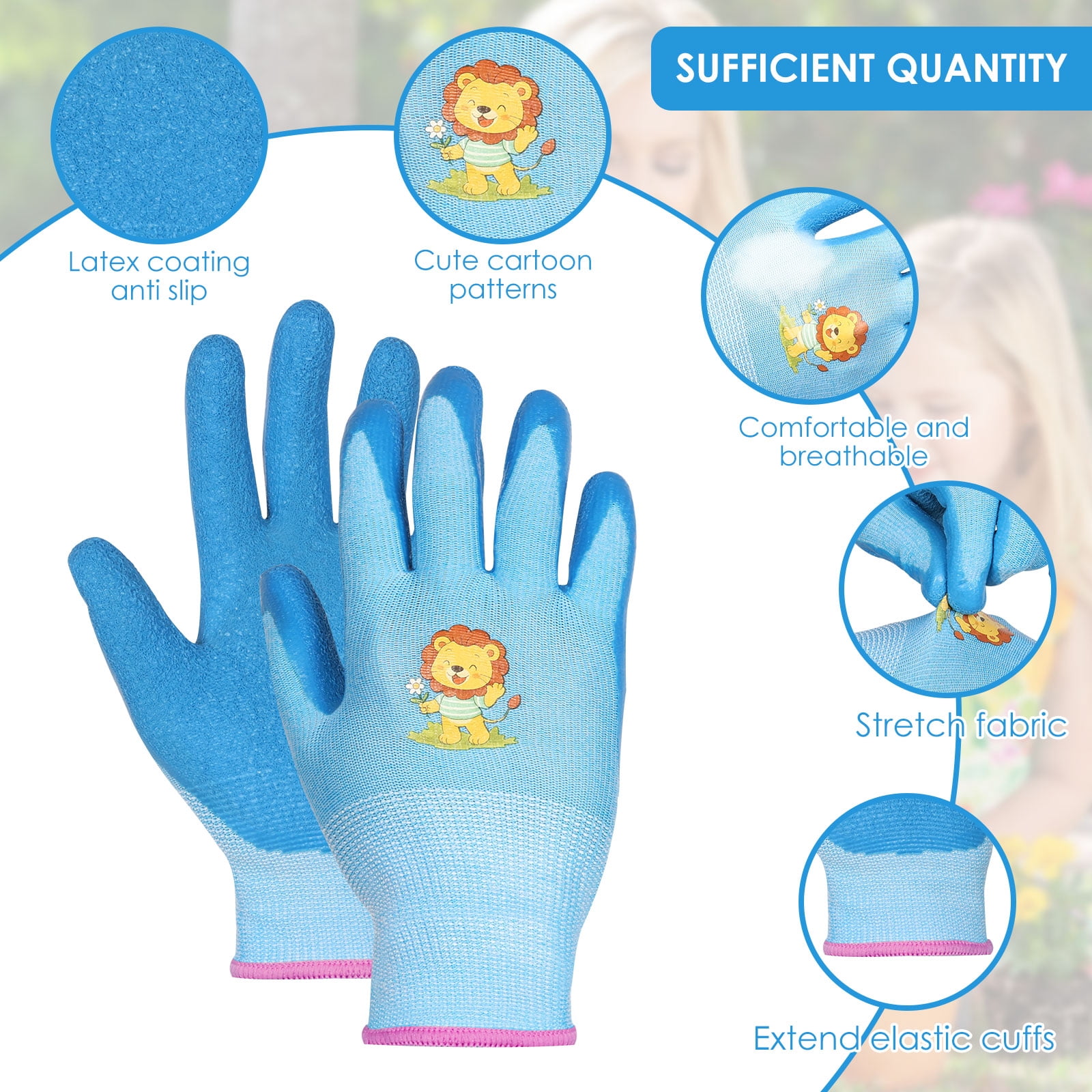 TMWEFUSC 48 Pairs Kids Gardening Gloves Non Slip Children Yard Work Glove Latex Coated Garden Hand Covers for Girls Boys Toddlers Outdoor, S(Suitable for Aged 3-5)