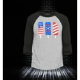 thumbnail image 2 of Shop4Ever Men's Patriotic Popsicles Ice Cream 4th of July Raglan Baseball Shirt Large Heather Grey/Black, 2 of 4