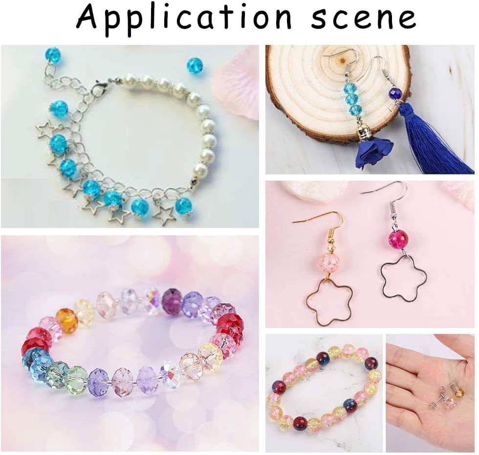 780pcs 24 Color Glass Beads Jewelry Making 300pcs Glass Beads and 480pcs Briolette Faceted Glass Beads Necklace Bracelets Making