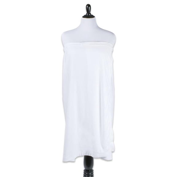 DII 32.5" Modern Style Fabric Plus Size Womens Shower Wrap in White
