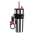 thumbnail image 2 of Stainless Steel Insulated Tumbler, Large Capacity Travel Mug with Straw and Lanyard, Double Wall Vacuum Cooler Cup for Car and Outdoor Use, 2 of 5