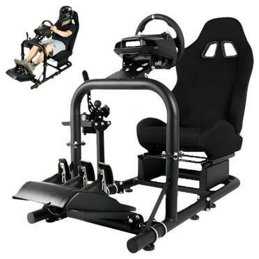 Marada Racing Cockpit Frame with Black Seat Upgrade Stable Adjustable Fit for Logitech G25 G27 G29 G920