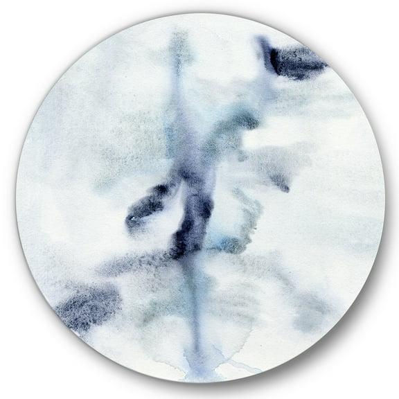 Designart 'Abstract Of Clouds Dark Blue Colored IV' Modern Circle Metal Wall Art 36x36 - Disc of 36