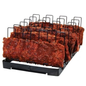 Non-Stick Rib Shelf BBQ Stands Barbecue Roast Racks Y Grill Steel A4V8 