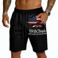 thumbnail image 3 of Havenx Men's 4th Of July Shorts Mesh Drawstring Elastic Waist Short with Pockets Fast Dry Short Pants Athletic Running Training Summer Beach Sportswear,Black XL, 3 of 5