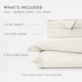 thumbnail image 4 of Noble Linens Rayon from Bamboo 4 Piece Luxury Bed Sheet Set, Ivory, Queen, 4 of 11