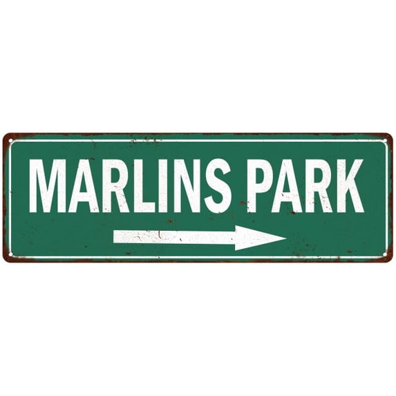 Marlins Park Vintage Look Ballpark Baseball Metal Sign 6x18 106180073005