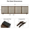 thumbnail image 3 of 4 Panels 24" Freestanding Pet Gate, Solid Wood Folding Safety Fence Wooden Dog Gate, Walnut, 3 of 5