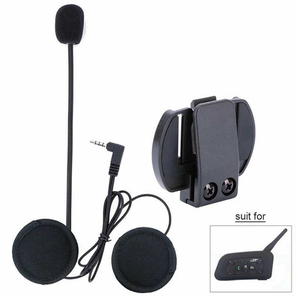 Huanke-V6 1200M Intercom Motorcycle Helmet Headset BT Motorbike Interphone Intercoms Accessories Include Mic/Speaker Cable Clips