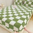 thumbnail image 6 of Btomtd Plaid Fitted Sheet for Winter Warmth Breathable Mattress Cover Non-Slip Bed Sheets Protective Queen Sheets for Care and Comfort, 59.05'x78.74', Green-L, 6 of 6
