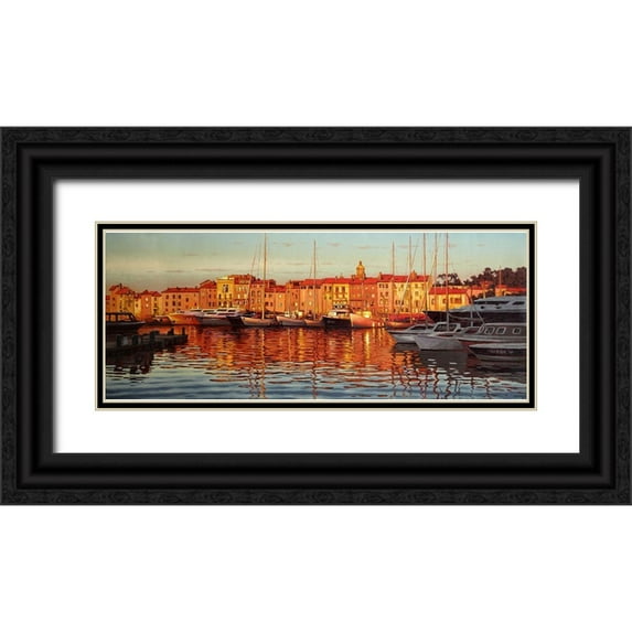 Adamov, Alexey 18x10 Black Ornate Wood Framed with Double Matting Museum Art Print Titled - Rays by Sunset