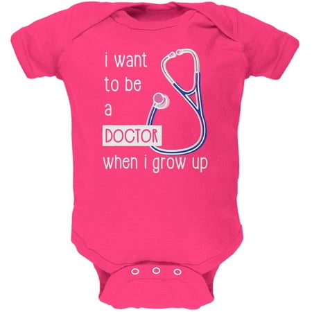 

When I Grow Up Doctor Soft Baby One Piece Hot Pink 0-3 M