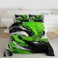 thumbnail image 2 of Feelyou Artwork Geometric Full Size Comforter Sets for Adult, Retro Oil Printing Bedding Comforter Set, Black Green Abstract Reversible Bedding Sets, Microfiber Bedroom Decor, 3 Pieces, 2 of 8