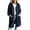 Navy1, variant on Zedker Long Hooded Fleece Cardigan for Women Button Front Drawstring Hood Patch Pockets Oversized Outerwear Sky Blue Jackets for Women