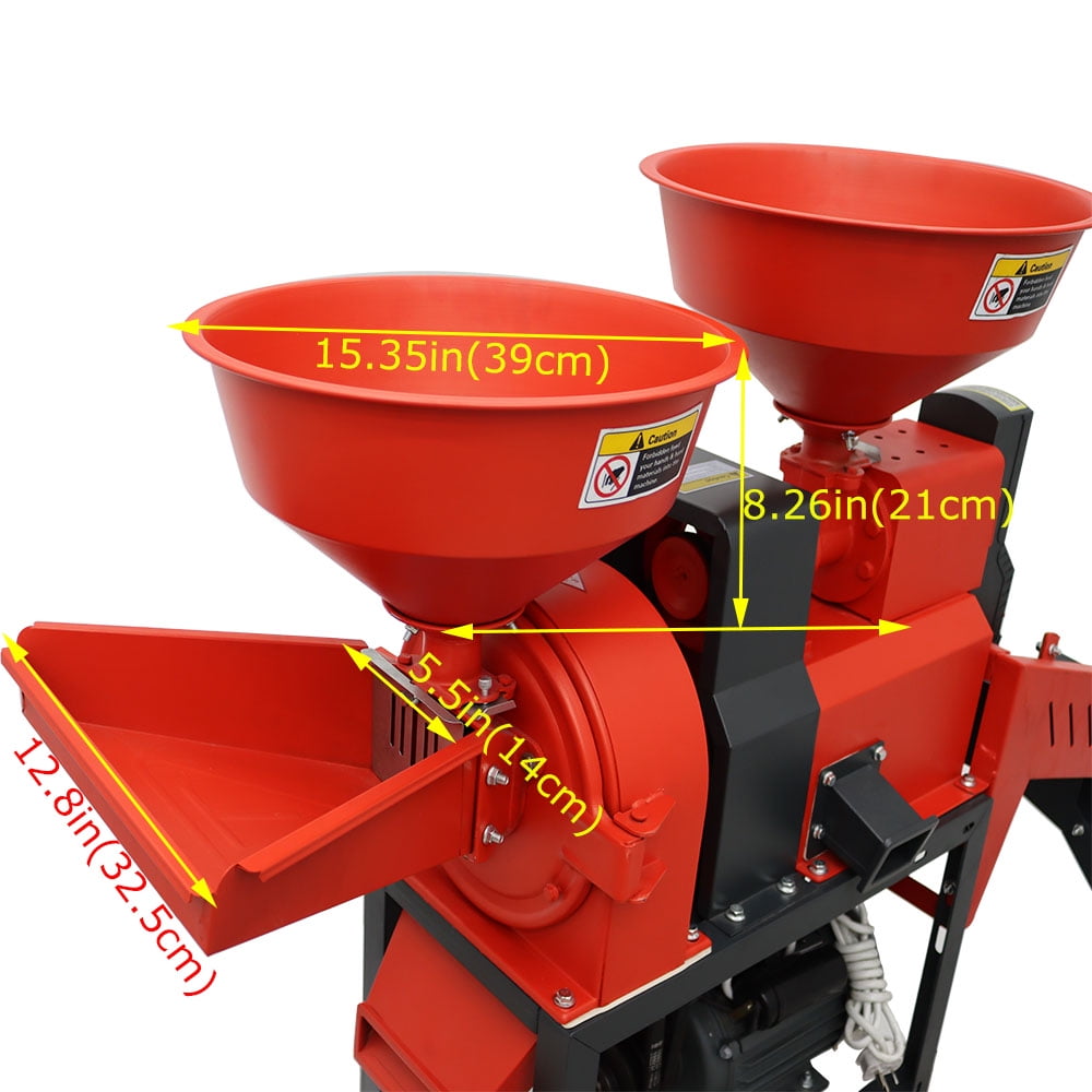 Rice Milling and Crushing Machine 220V Corn Rice Sheller and Crusher with Vibrating Screen 130-170kg/h