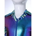 thumbnail image 5 of Ocealan Boys Vintage 70s Disco Jumpsuit Shiny Metallic Long Sleeve Zip Up Bell Bottom Dancewear Blue 10, 5 of 7