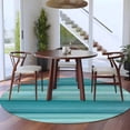 thumbnail image 4 of Teal Turquoise Aqua Ombre Round Area Rug 5 FT, Non Slip Bedroom Rugs, Contemporary Abstract Lines Washable Soft Circular Carpet Non-Shedding Floor Mat for Kitchen Dining Room Foyer Balcony Dorm, 4 of 8