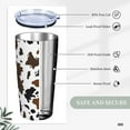 thumbnail image 3 of Cow Print Tumbler with Lid and Straw, 20 Oz Cup Stainless Steel Insulated Water Bottle Coffee Mug, Gifts for Cow Print Lover, 3 of 6