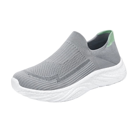 GrmtClth Lightweight Knit Sock Loafers for Men Slip On Breathable Mesh Shock Absorb Soft Sole Comfort Casual Walking Trainers Gray (US/9)