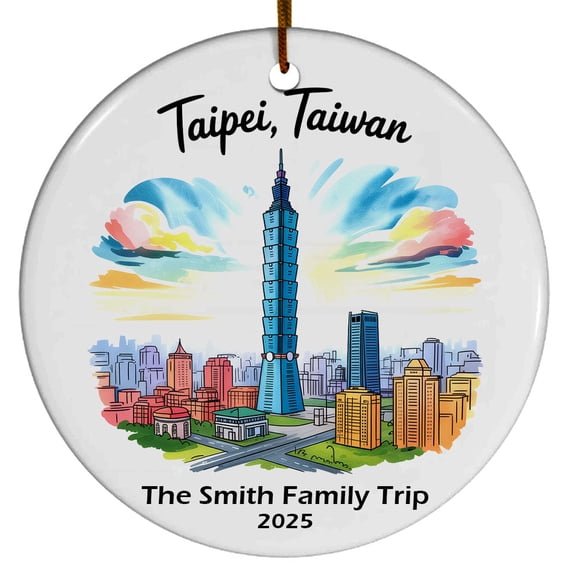 Taipei Taiwan Taipei 101 Christmas Ornament, Collection of City Travel Souvenirs for Family and Friends, Christmas Tree Ornament City Travel, Trips of The Year, Christmas Ornament 2025