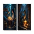 thumbnail image 2 of Designart "Dragon Spirit Celebration Honoring Ancient Traditions II" Christianism Wall Art Set Of 2 - Traditional Gold Gallery Wall Set For Home Decor, 2 of 6