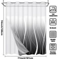 thumbnail image 2 of Ikfashoni Ombre Hookless Shower Curtain with Snap in Liner, Black Gradient No Hook Waterproof Fabric Sheer Window Bath Curtain, 71"X74", 2 of 8
