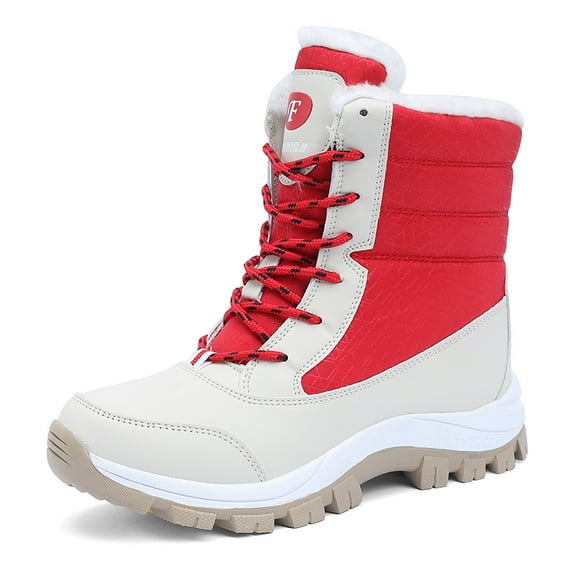 Winter Snow Boots for Women Comfort Furry Lined Waterproof Insulated Outdoor Ankle Boots Mid Calf Booties for Ladies