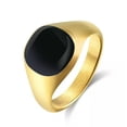 thumbnail image 5 of Gold/Silver Big Square Band Men's Stainless Steel Black Ring Size 7-12, 5 of 6