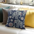 thumbnail image 3 of BANET Decorative Square Throw Pillow Covers Indian Elephant Design Couch Sofa Bed Pillow Covers Cushion Cases 18x18in, 3 of 5