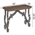 thumbnail image 3 of eHemco Ancient Style Coffee Table Side Table, Large, Black Legs and Natural Finish, 3 of 7