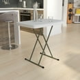 thumbnail image 3 of Flash Furniture 30-Inch Granite White Indoor/Outdoor Plastic Folding Table, Adjustable Height Commercial Grade Side Table, Laptop Table, TV Tray, 3 of 14