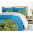 thumbnail image 5 of Ambesonne Tropical Duvet Cover Sets, Aerial Photograph of Palau, 2-King, Yellow Green Cobalt Blue, 5 of 7