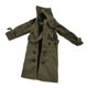 thumbnail image 4 of 1/12 de ropa para muñecas a escala: gabardina cruzada, atuendo realista para acción. Verde, 4 of 7