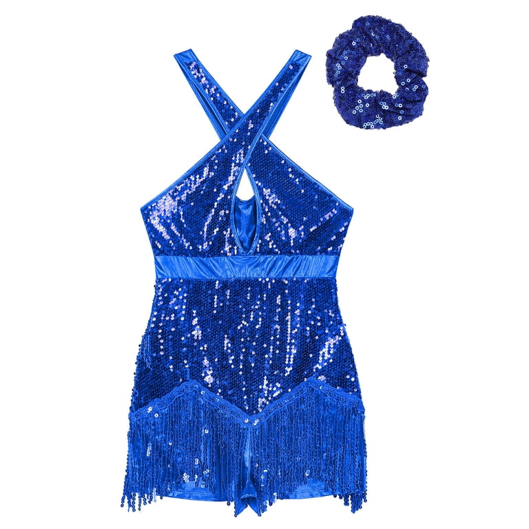 TTAO Sequins Tassel Dance Dress for Women's Flapper Dress 1920s Cocktail  Party Dress Rumba Latin Jazz Royal Blue XXL - Walmart.com