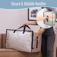 thumbnail image 5 of VENO 7 Pack Moving Bags, Moving Supplies, Moving Boxes, College Packing Storage Boxes with Lids Alternative, Heavy Duty Dorm Organizer Tote, Extra Large, Sturdy Handles, Zipper (Clear), 5 of 7