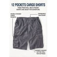 thumbnail image 2 of Boulder Creek By Kingsize Men's Big & Tall  12" Side-Elastic Stacked Cargo Pocket Shorts, 2 of 6