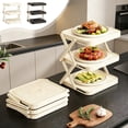 thumbnail image 7 of COM1950s Folding Shelf, Kitchen Storage Rack, Space Saving Organizer for Countertop and Cabinet, Multifunctional Plastic Shelf for Home Use, 7 of 7