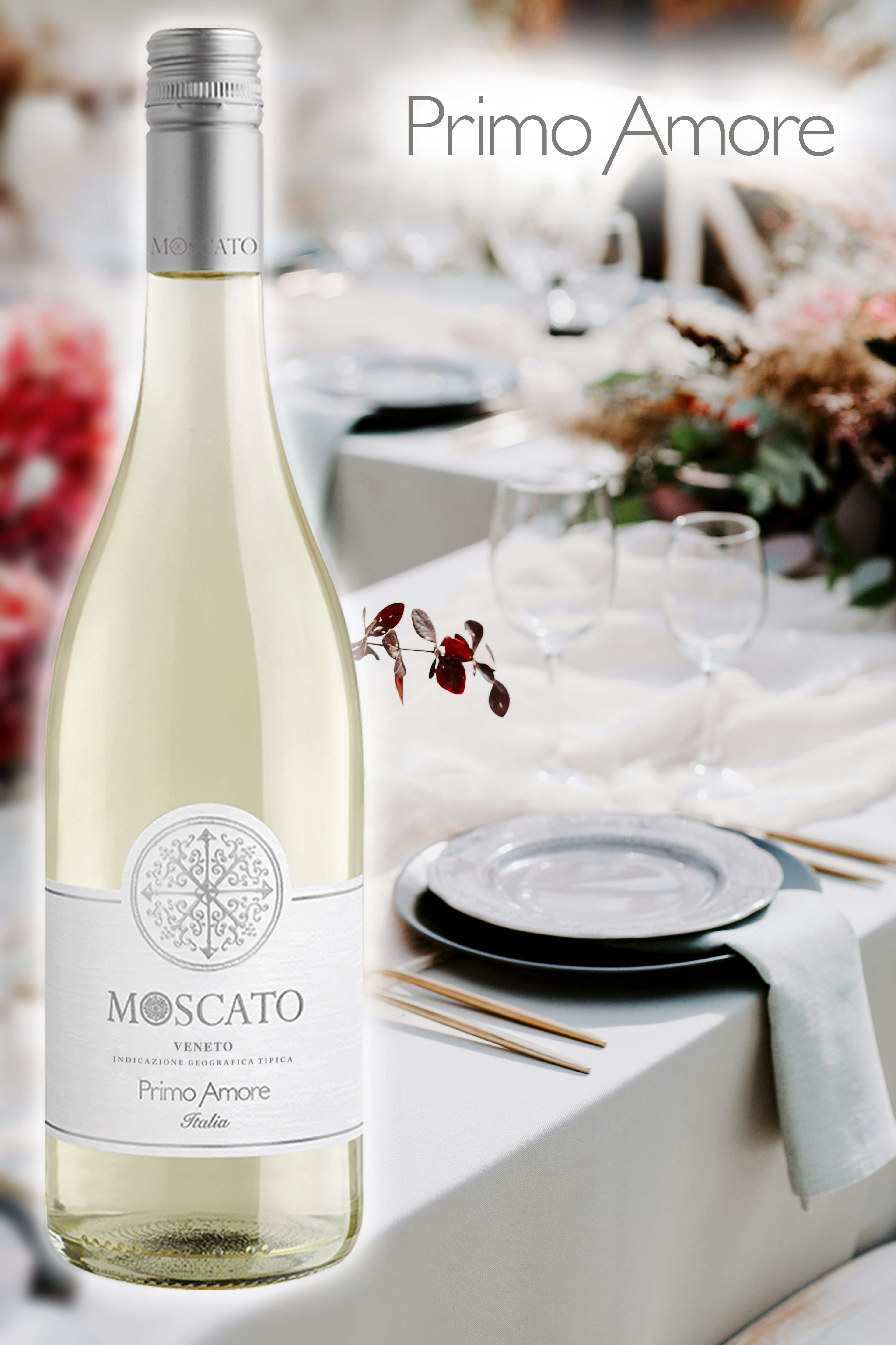Primo Amore Moscato Wine Italy, 750 ml, Glass Bottle, 7% ABV