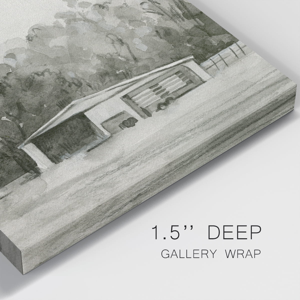 Wexford Home Solemn Barn Sketch II-Premium Gallery Wrapped Canvas, 24" x 24" - Ready to Hang