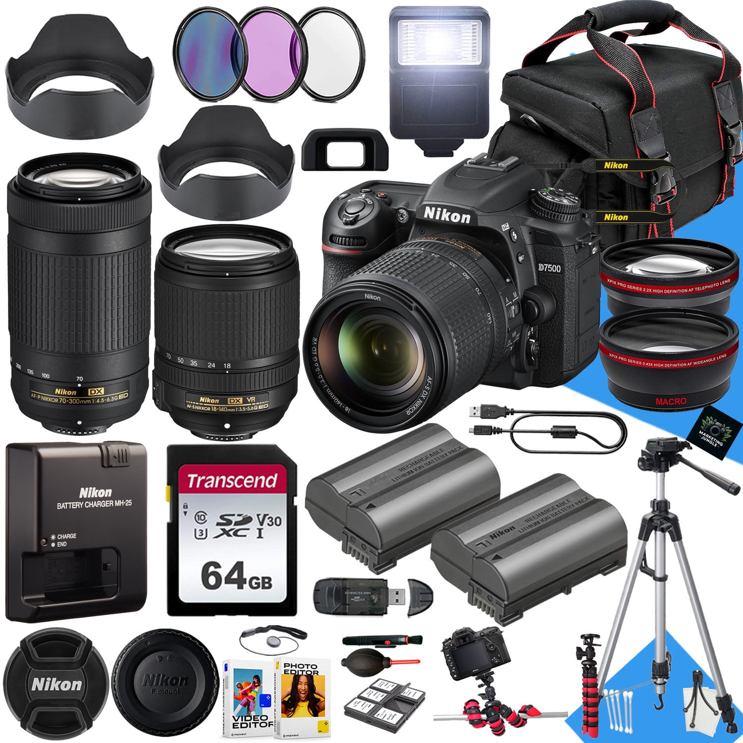 Nikon D3500 Professional DSLR Camera Kit - 18-55mm Lens, 64GB