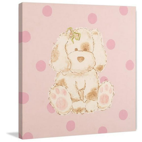 Marmont Hill "Snuggly Puppy" by Reesa Qualia Painting Print on Wrapped Canvas